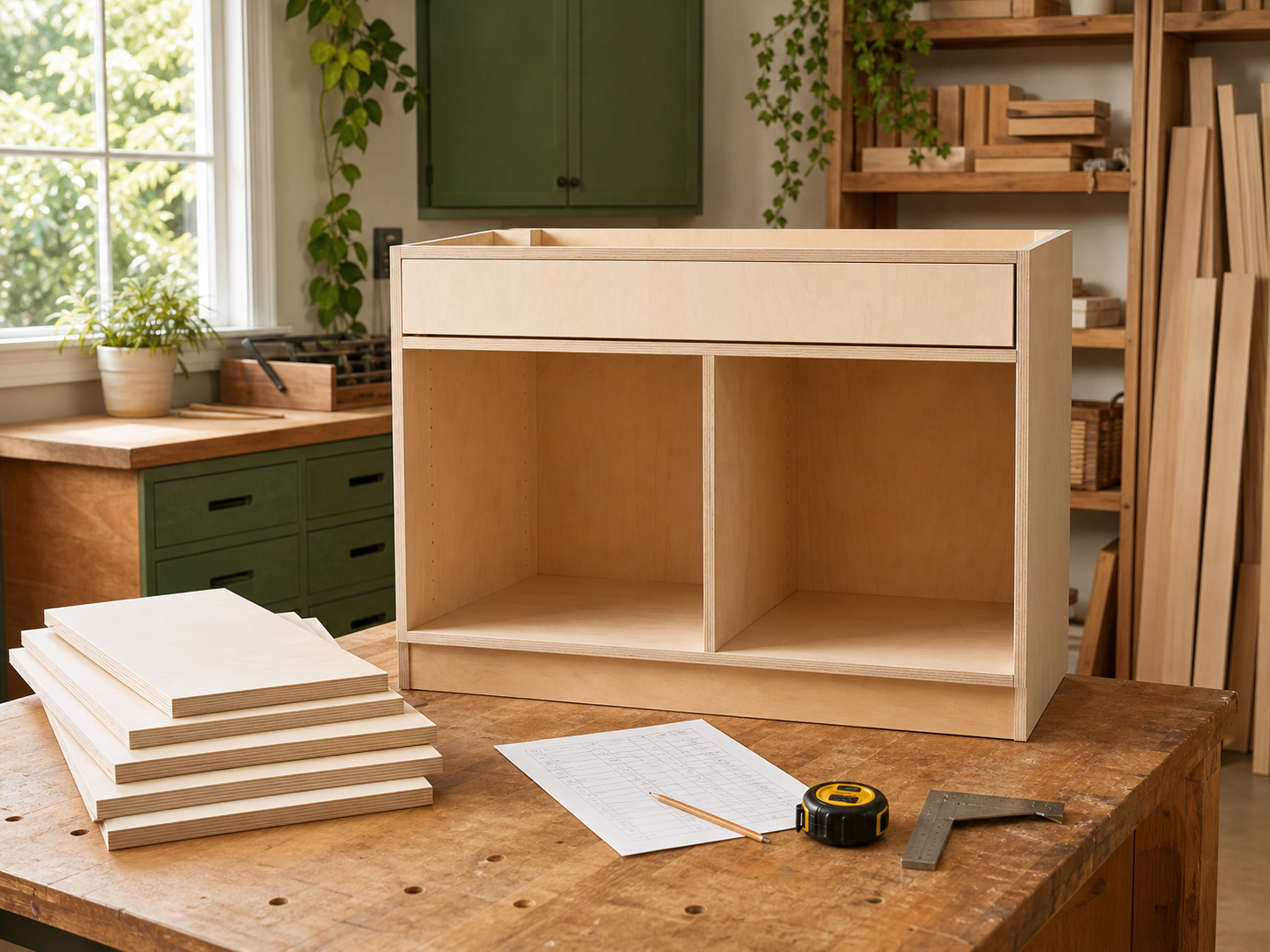 Kitchen cabinet cut list plywood project template