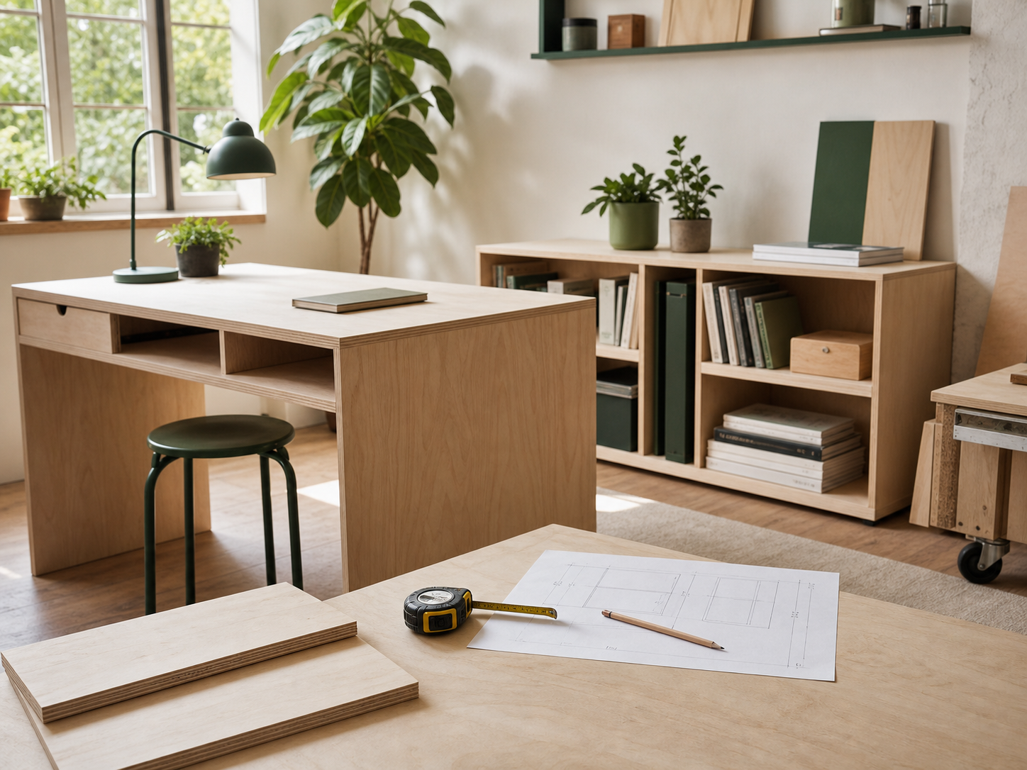 Desk cut list plywood project template